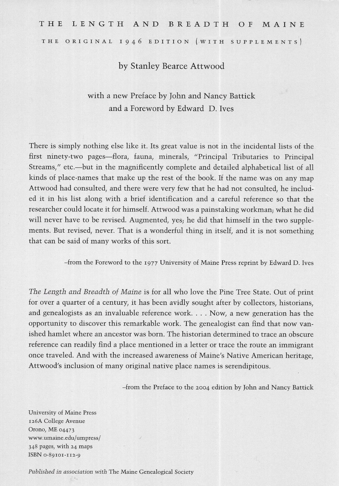 “THE LENGTH AND BREADTH OF MAINE” by Stanley Bearce Attwood