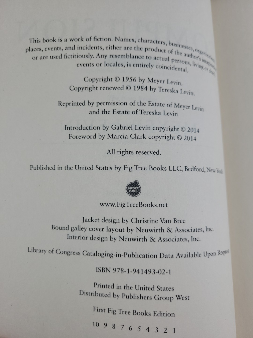 Compulsion : A Novel Meyer Levin Advance Review Copy Paperback 2014 Fig Tree