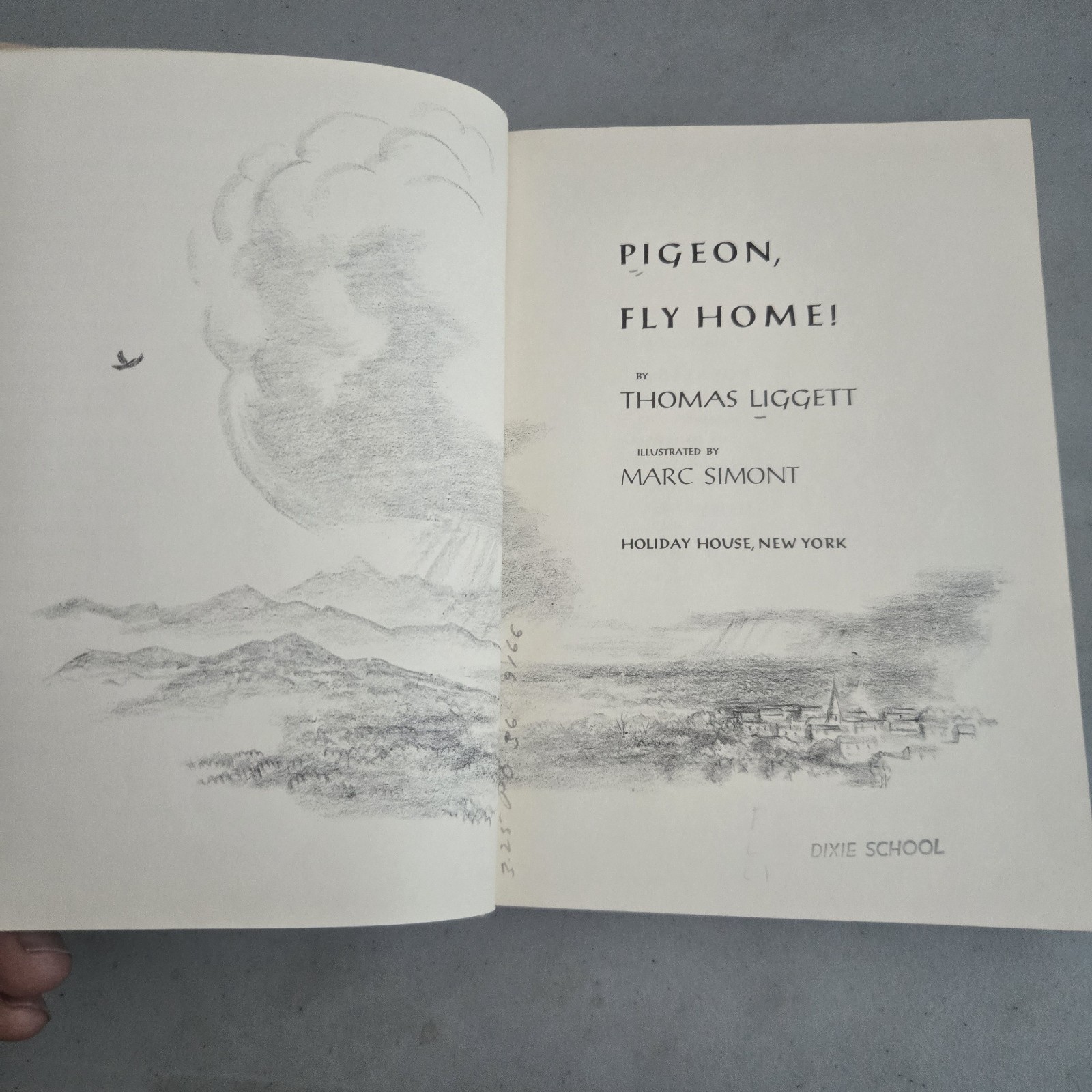 Pigeon, Fly Home! Thomas Liggett Illus. Marc Simont HC Rare Disney Movie Exlib