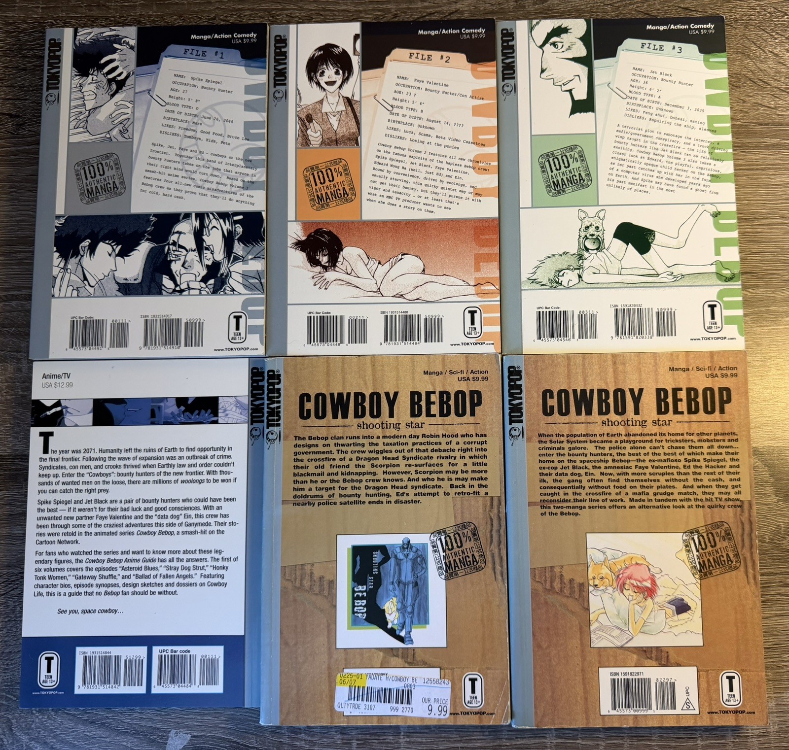 Cowboy Bebop Complete 3 vol. manga box set + Shooting Star vol 1-2 English