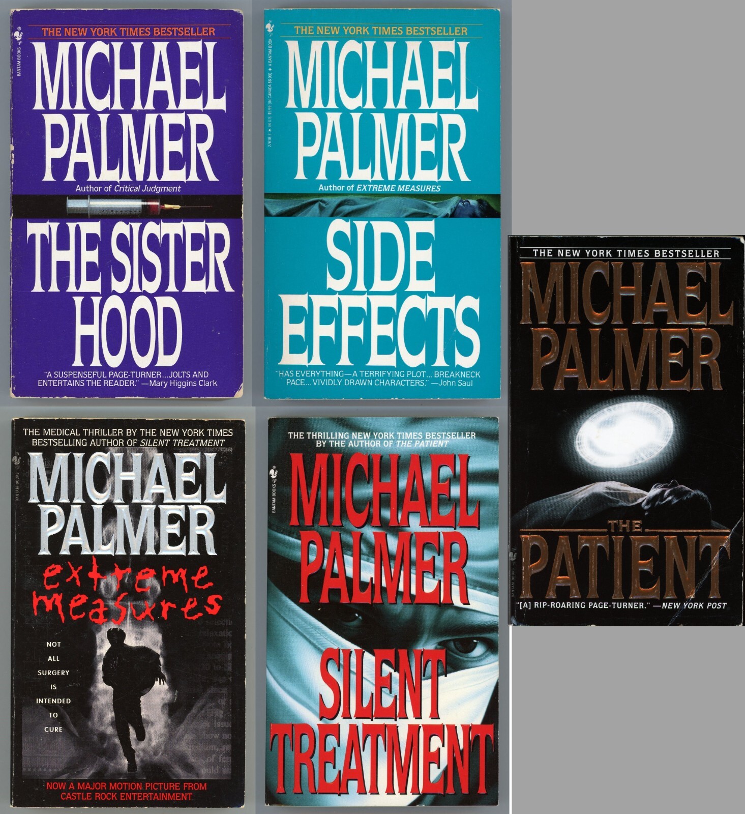 Medical Mystery Thriller Lot of 5 Paperback by Michael Palmer