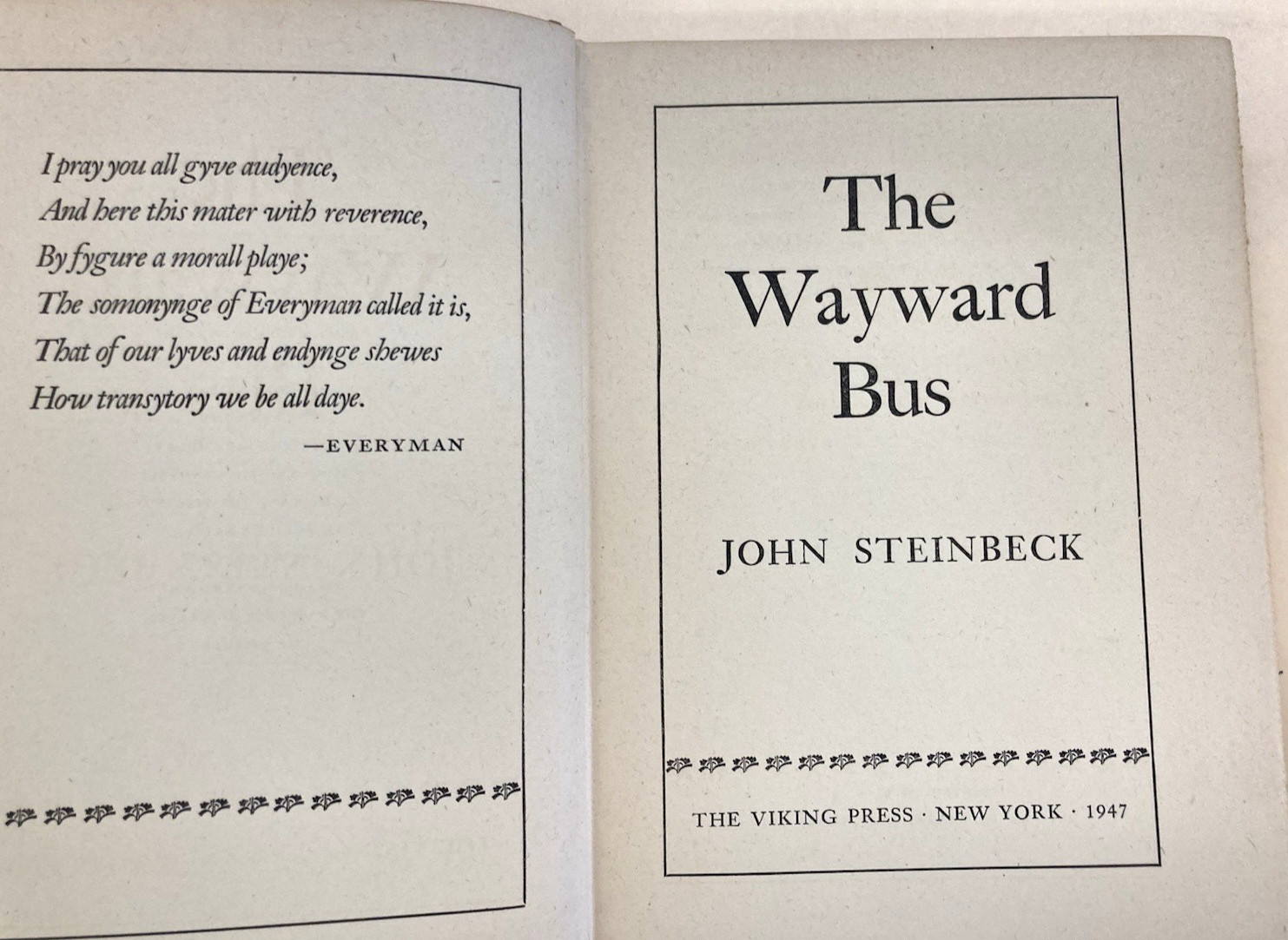 THE WAYWARD BUS by JOHN STEINBECK-1st Ed-1st Pr-1947-$2.75 Dust Jacket-Complete