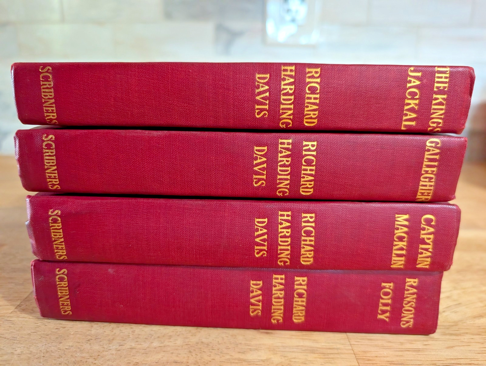 Antique 1910 Richard Harding Davis Lot of 4 Books Gilt Top, Illustrated Novels