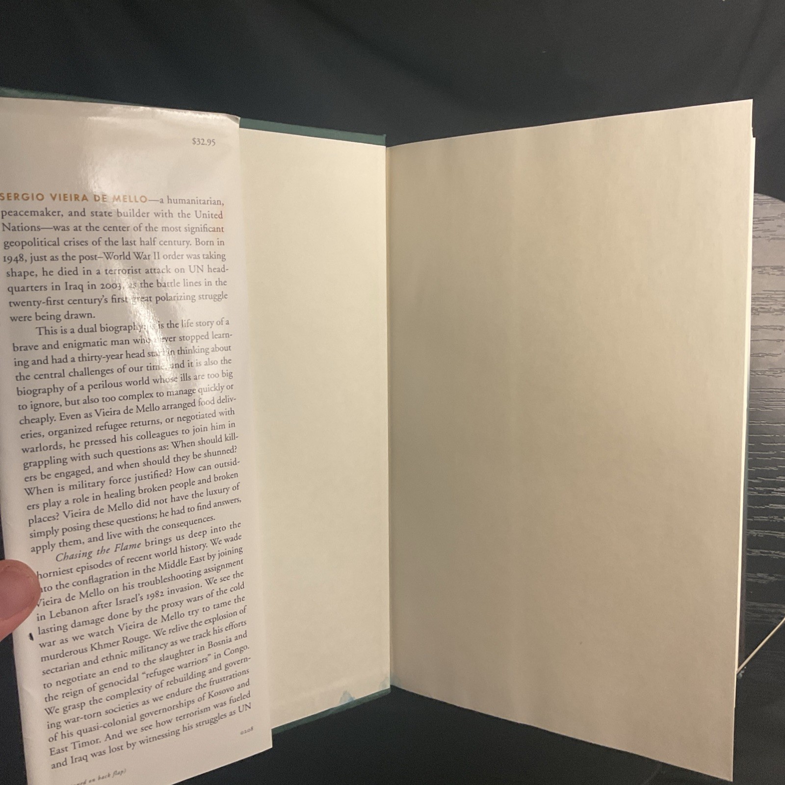 SIGNED Chasing the Flame : Sergio Vieira de Mello HC DJ Inscribed Penguin Pub