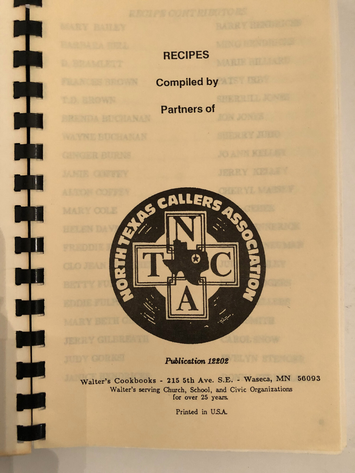 Vtg Recipes Callin’ Cuein’ Cookin’ North Texas Callers Association