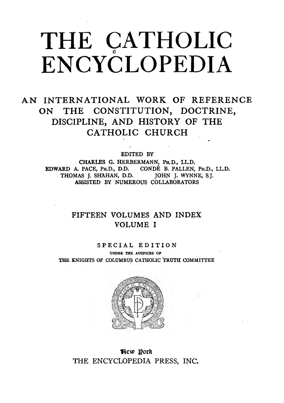 The Catholic Encyclopedia-1913-All 17 Volumes-Church History-Doctrine-PDF-DVD