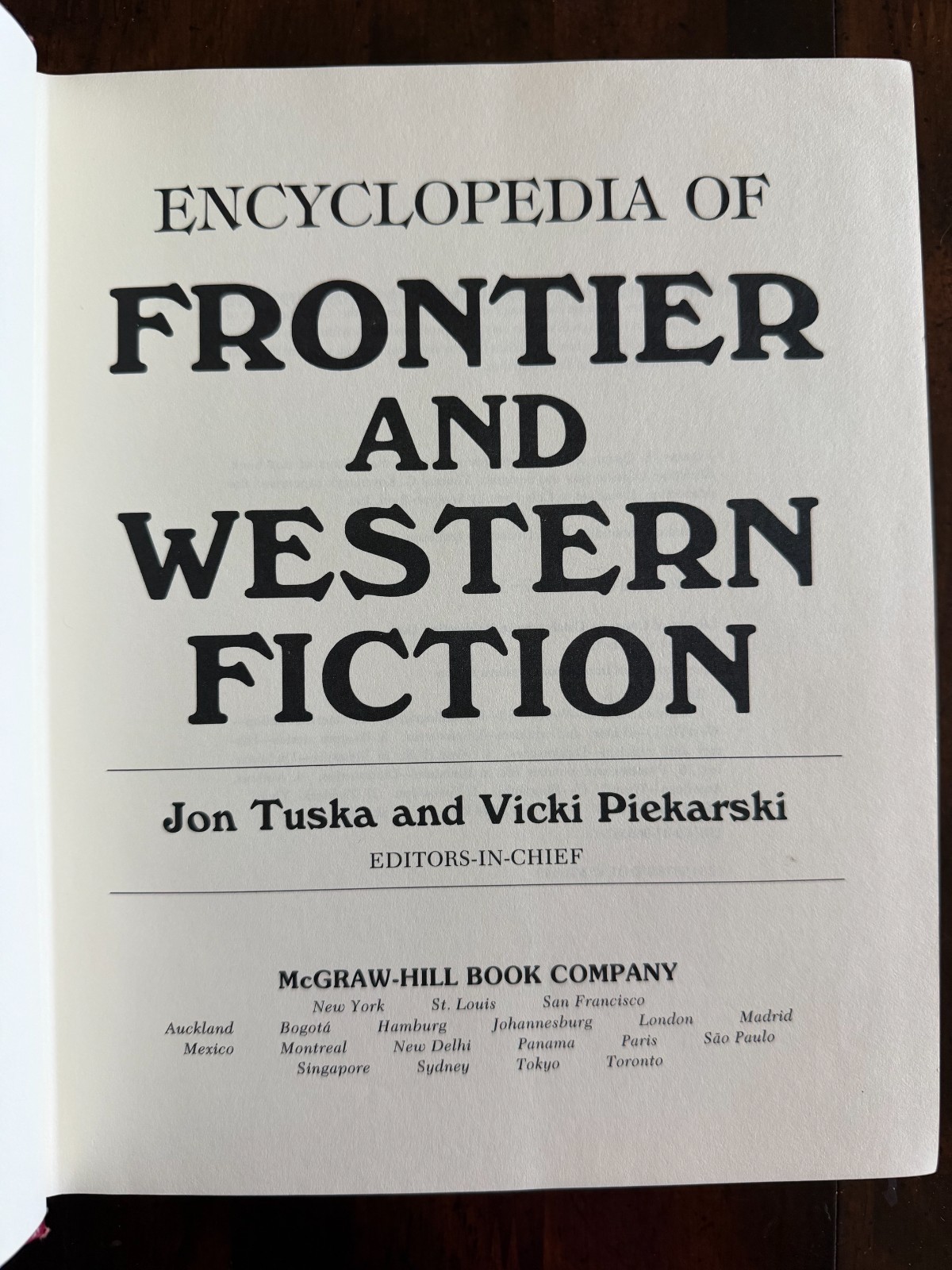 Encyclopedia of Frontier &Western Fiction 1983 Hardcover with DJ 1st Edition