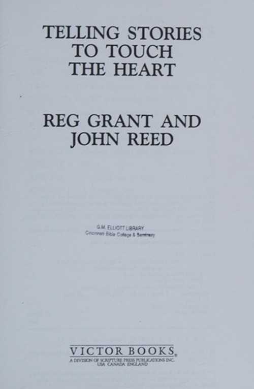 Telling Stories to Touch the Heart Paperback John, Grant, Reg Ree