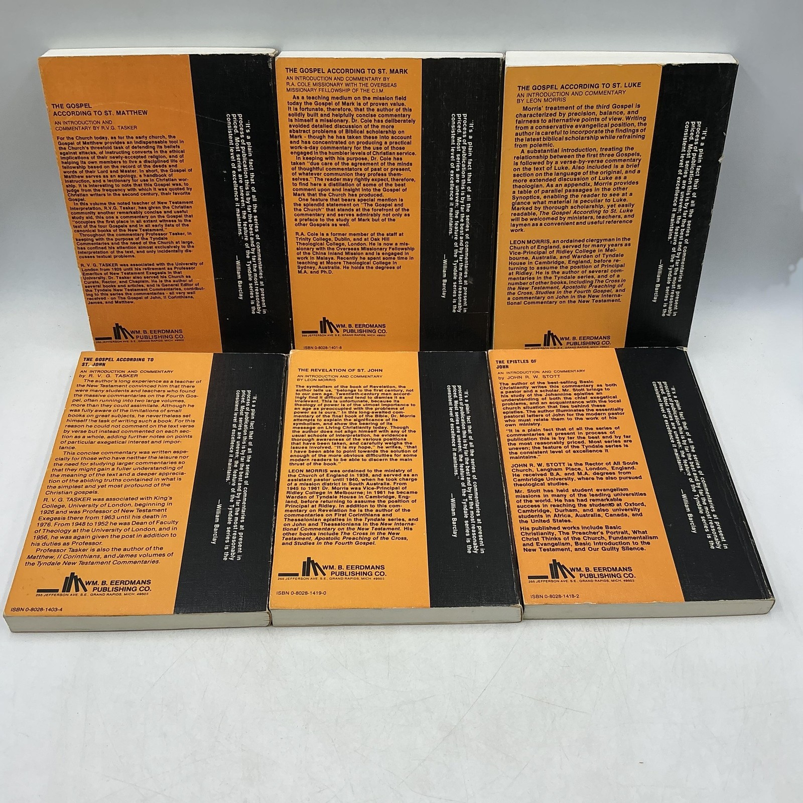 Vintage Tyndale New Testament Commentaries Set PB 1-20 Missing 16 &18 Eerdmans