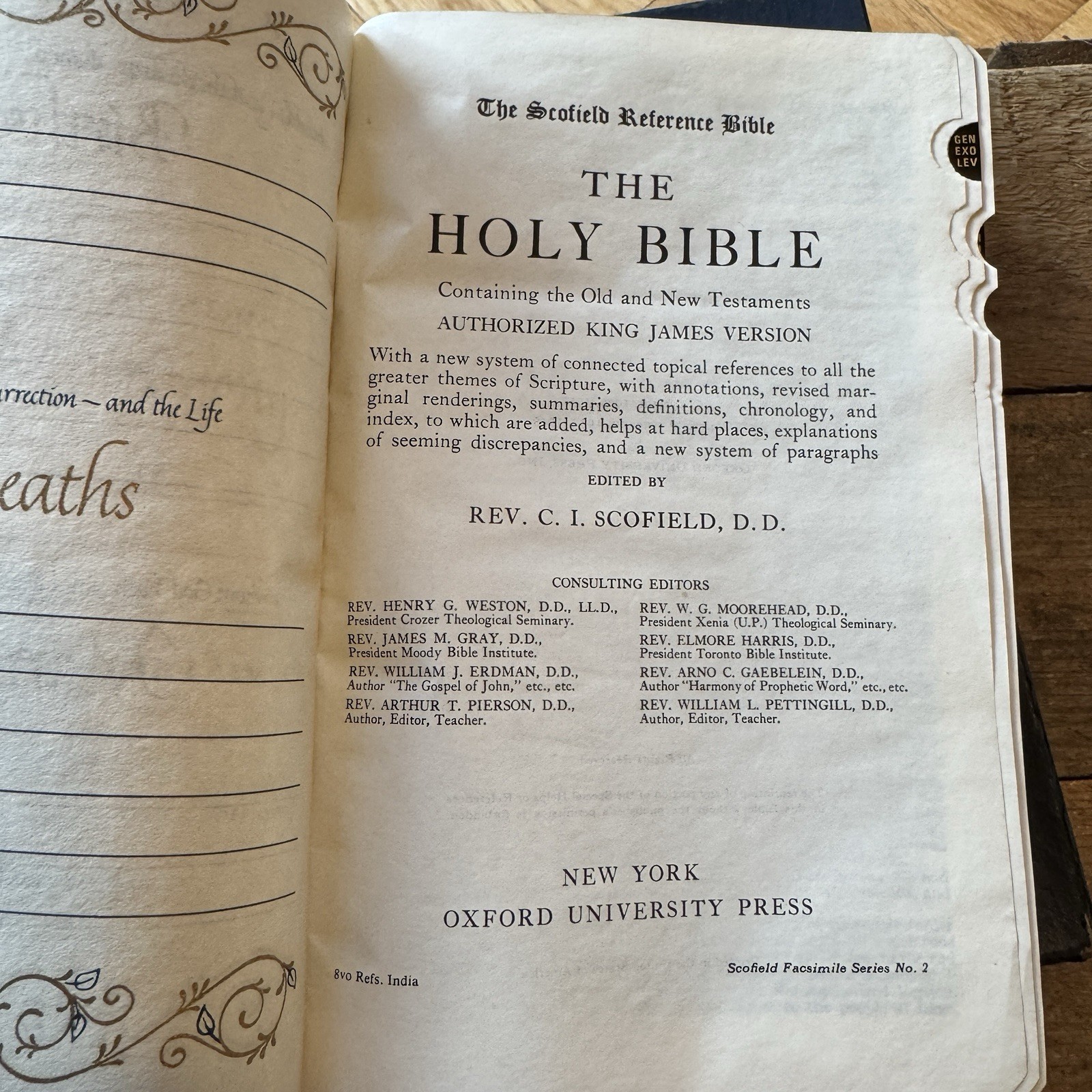 1945 Scofield Reference Bible, KJV Genuine Cowhide Leather, w/ Box Oxford 178x