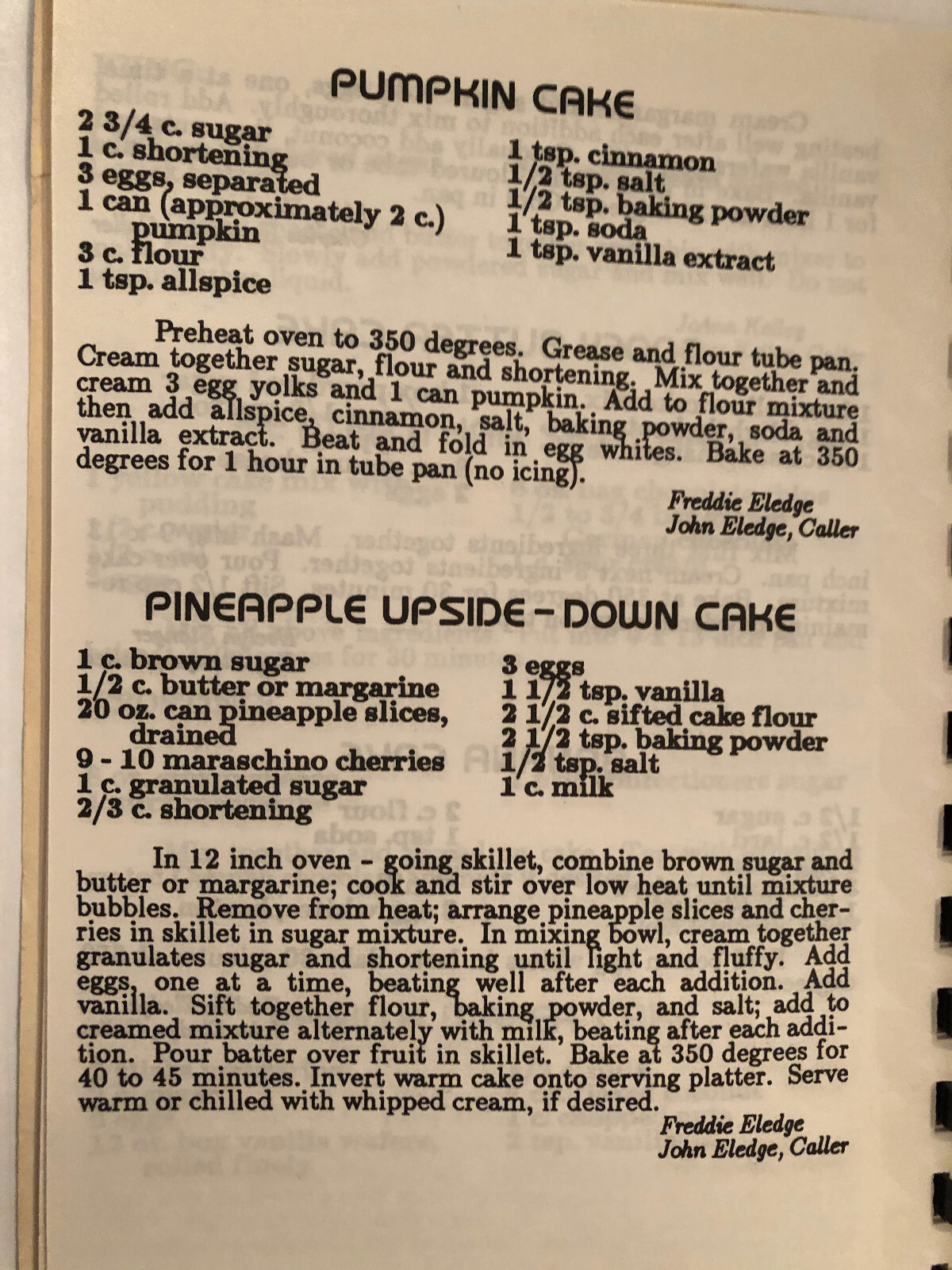 Vtg Recipes Callin’ Cuein’ Cookin’ North Texas Callers Association