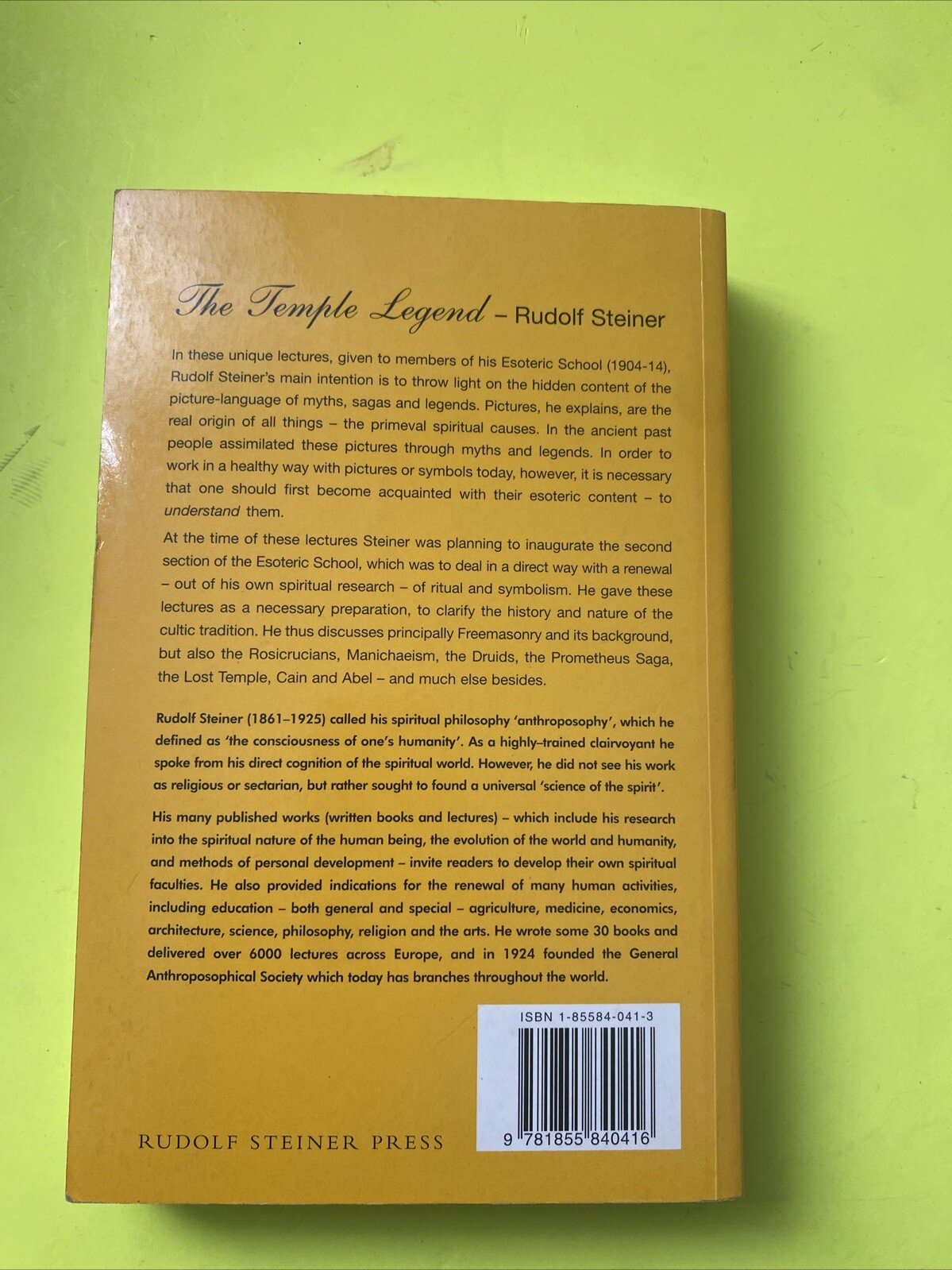 The Temple Legend : Freemasonry and Related Occult Movements ~ Steiner, Rudolf P