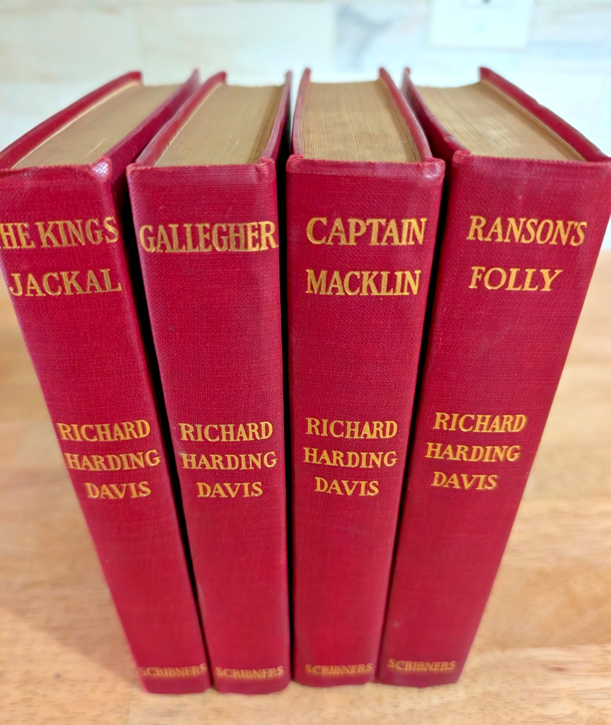 Antique 1910 Richard Harding Davis Lot of 4 Books Gilt Top, Illustrated Novels