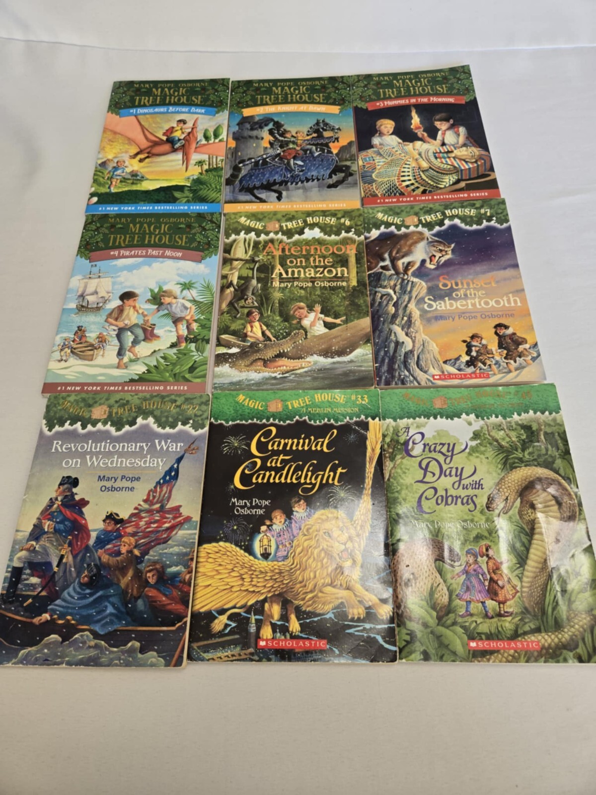 Lot of 9 – Magic Tree House Kids Paperback Book Set by Mary Pope Osborne Books