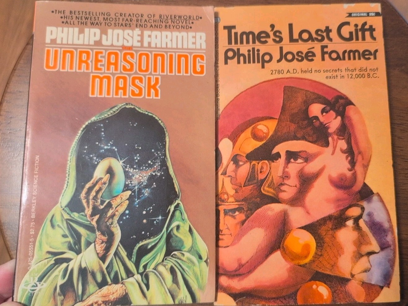 Scifi Book Lot Of 2 Time’s Last Gift + Unreason Mask by Philip Jose Farmer