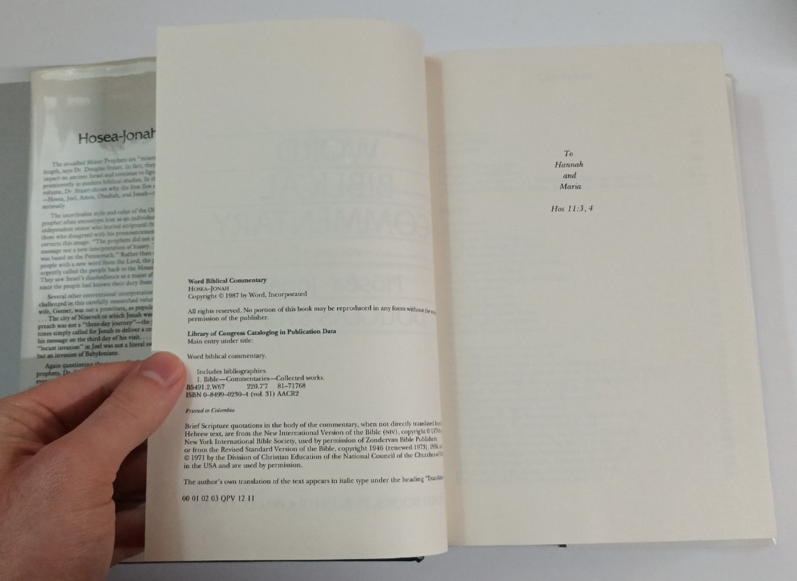 Hosea-Jonah by Douglas Stuart – World Biblical Commentary 31 (Word, 1987) HCDJ