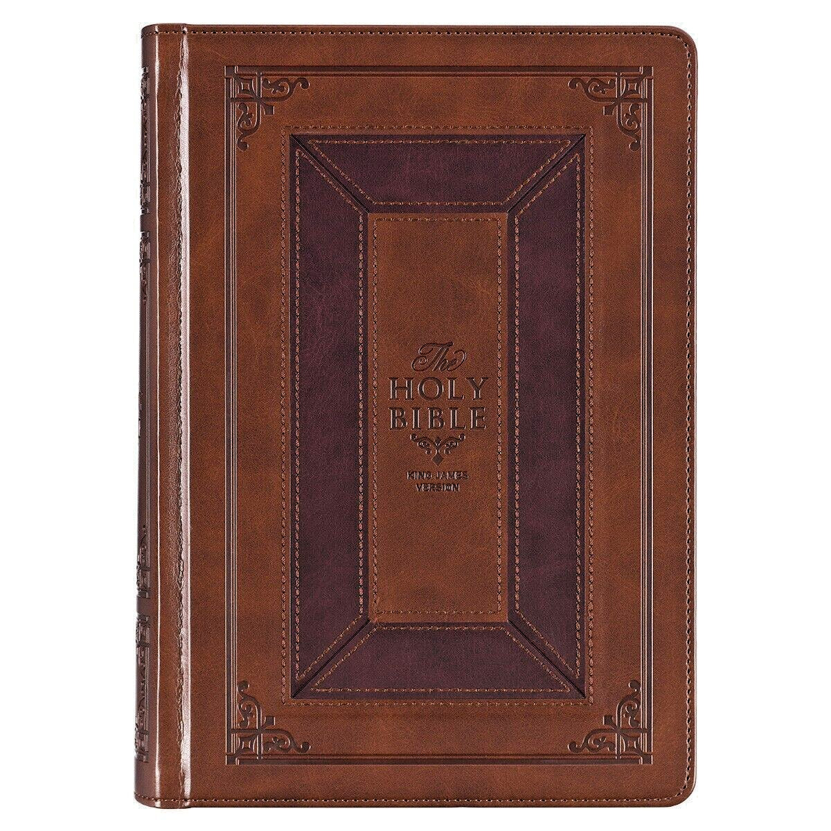The Holy Bible King James Version Study Bible Indexed Toffee/Burgandy Hardcover