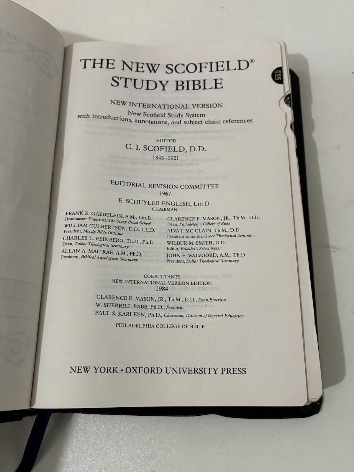 Oxford Bible New Scofield Study System NIV Red Letter Concordanc Index 1984 Navy