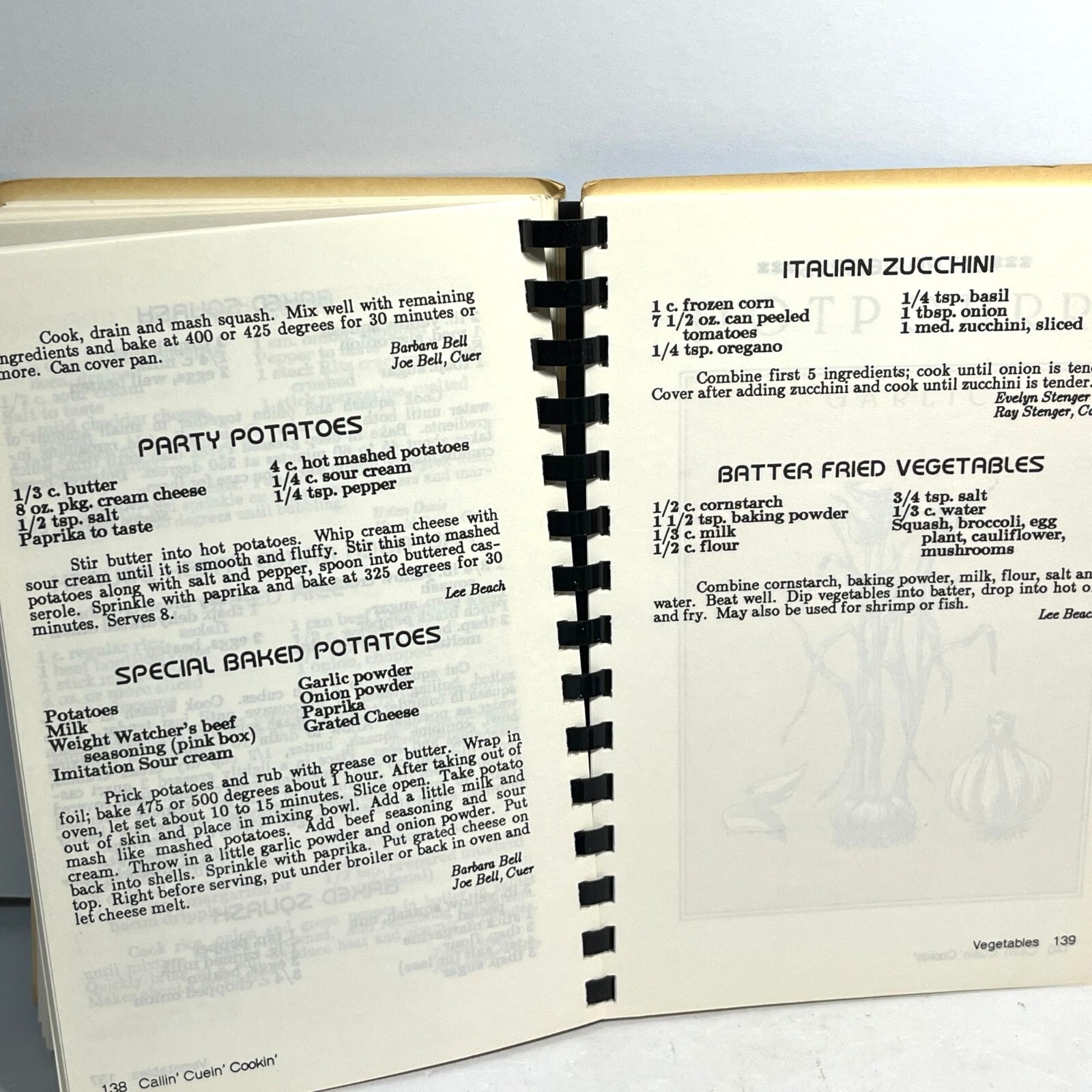 Callin Cuein Cookin North Texas Callers Association Cookbook Spiral Bound