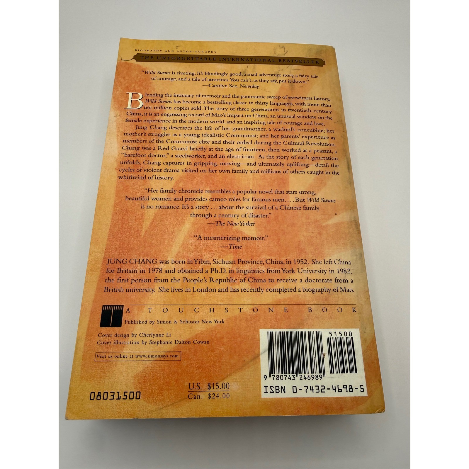 Wild Swans Three Daughters of China Jung Chang Paperback 0743246985