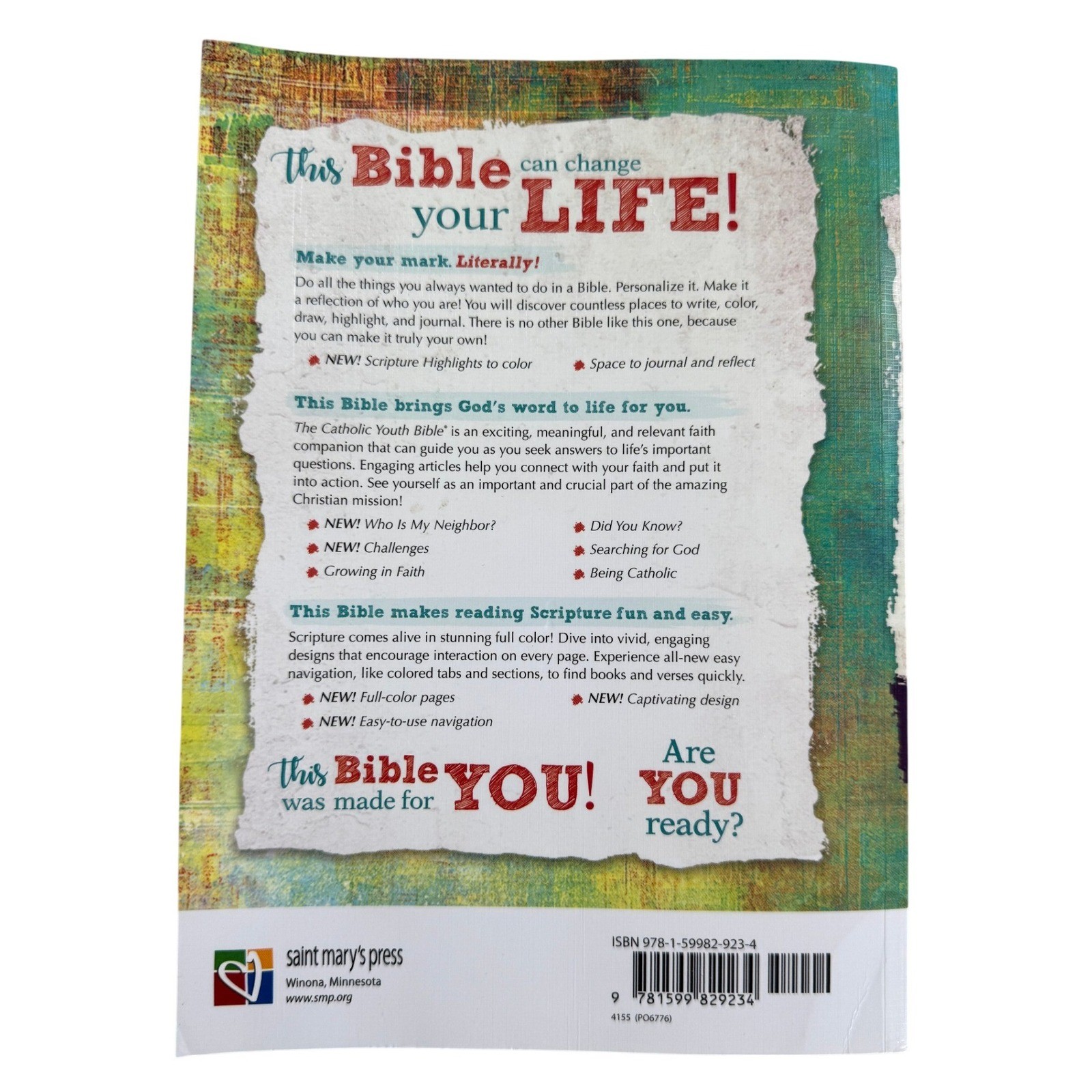 The Catholic Youth Bible NRSV Catholic Edition Saint Marys Press Softcover