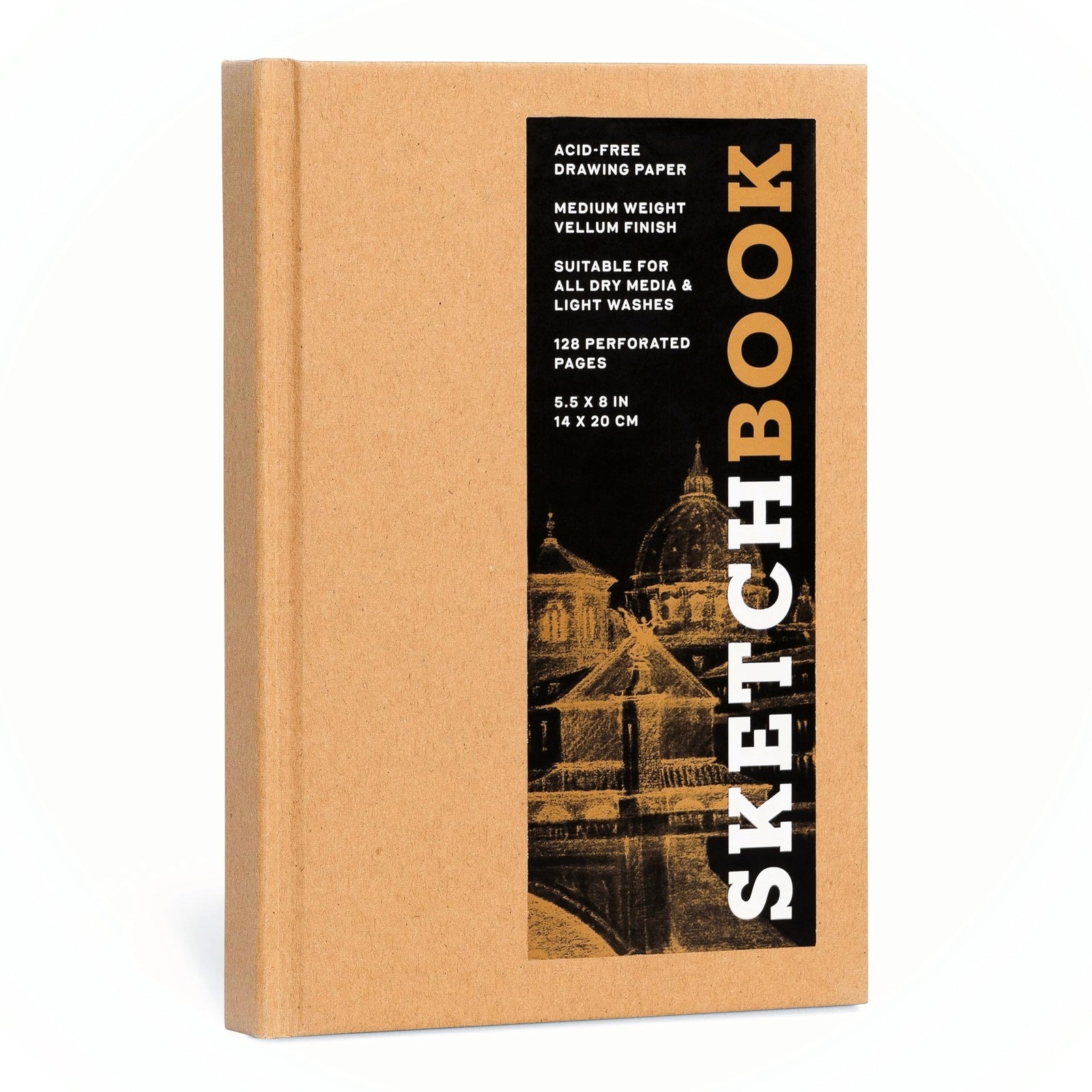 Sketchbook 5.5 x 8″ Kraft Hardcover Mixed Media Sketchbook for Drawing: Acid…
