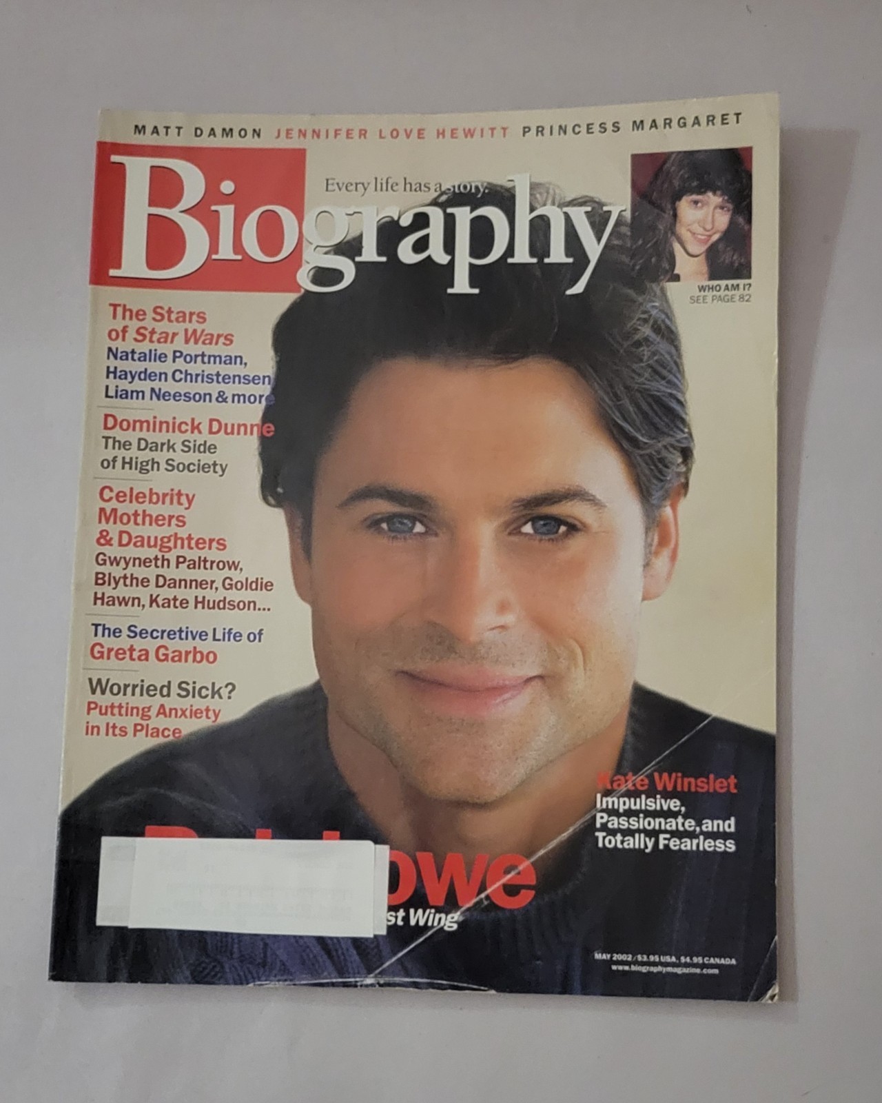 Vintage ROB LOWE Biography Magazine May 2002
