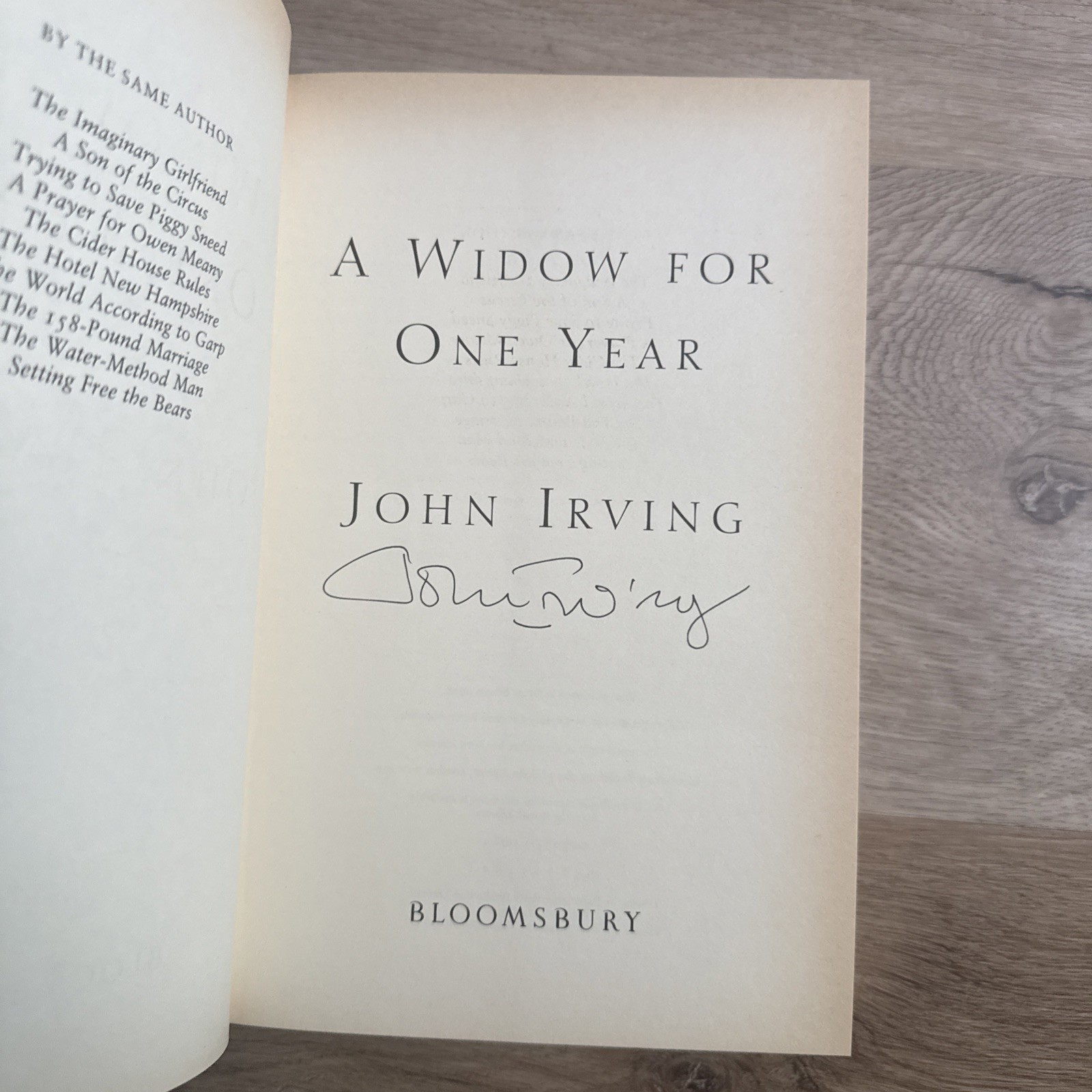 SIGNED Widow for One Year by John Irving (1998, Hardcover) FIRST EDITION HC DJ