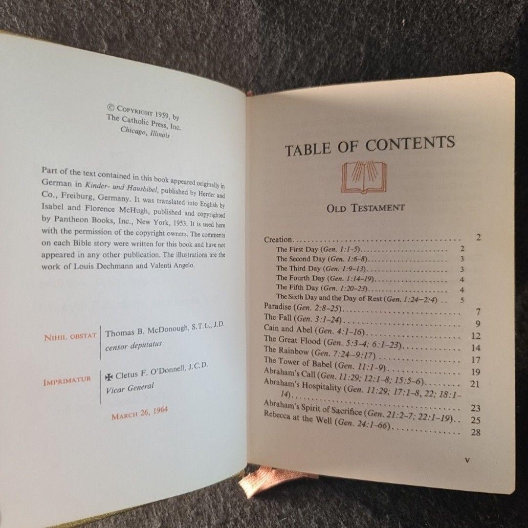 The Bible Story Vol. 1 Rev. Richard Beron 1959 The Catholic Press Hardcover