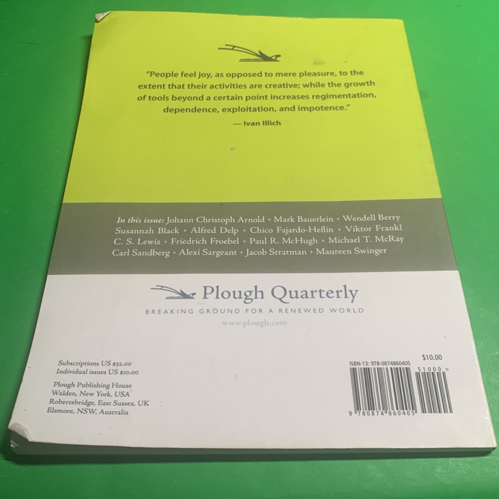 Plough Quarterly No. 15 – Staying Human: Tech Issue By Eberhard