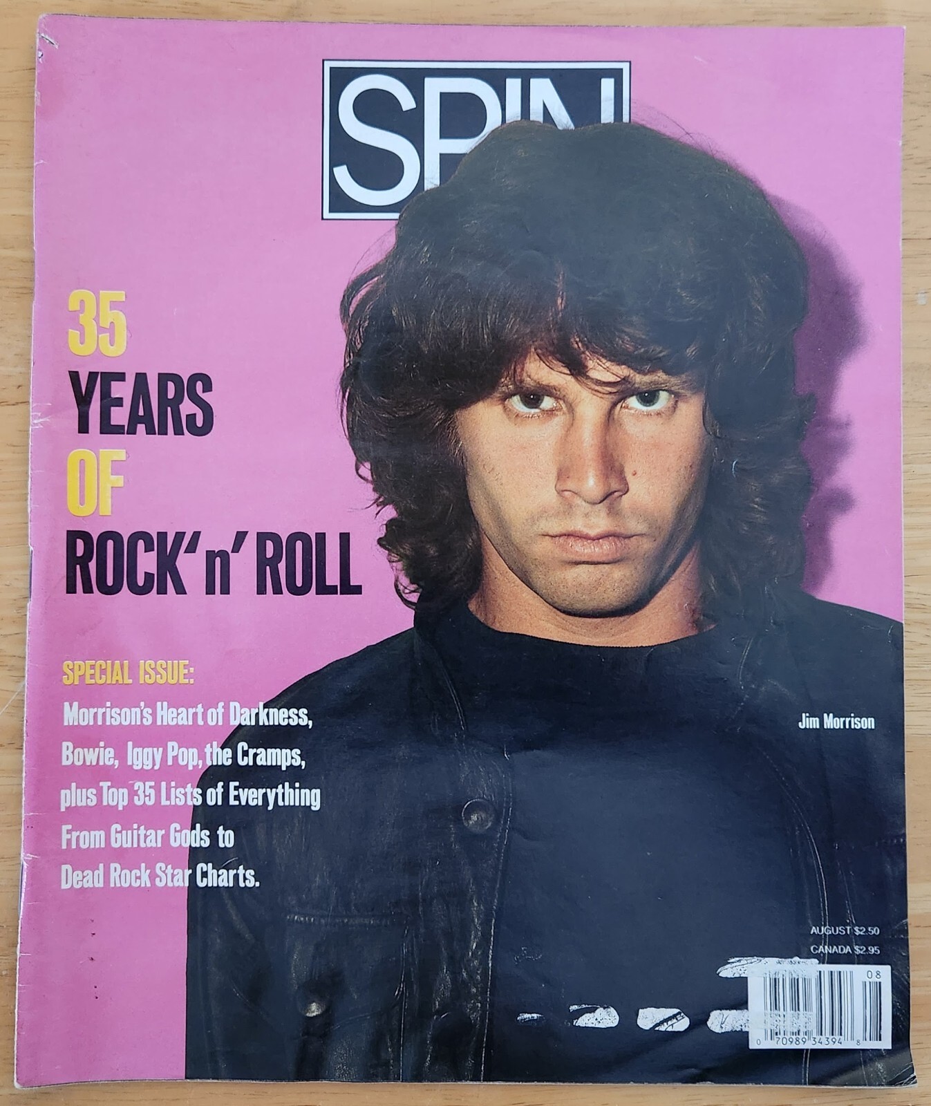 Spin Magazine August 1990 Jim Morrison feature cover with article
