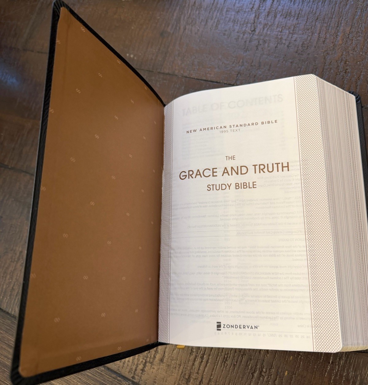 NASB, The Grace and Truth Study Bible, Red Letter, Black European Bonded Leather