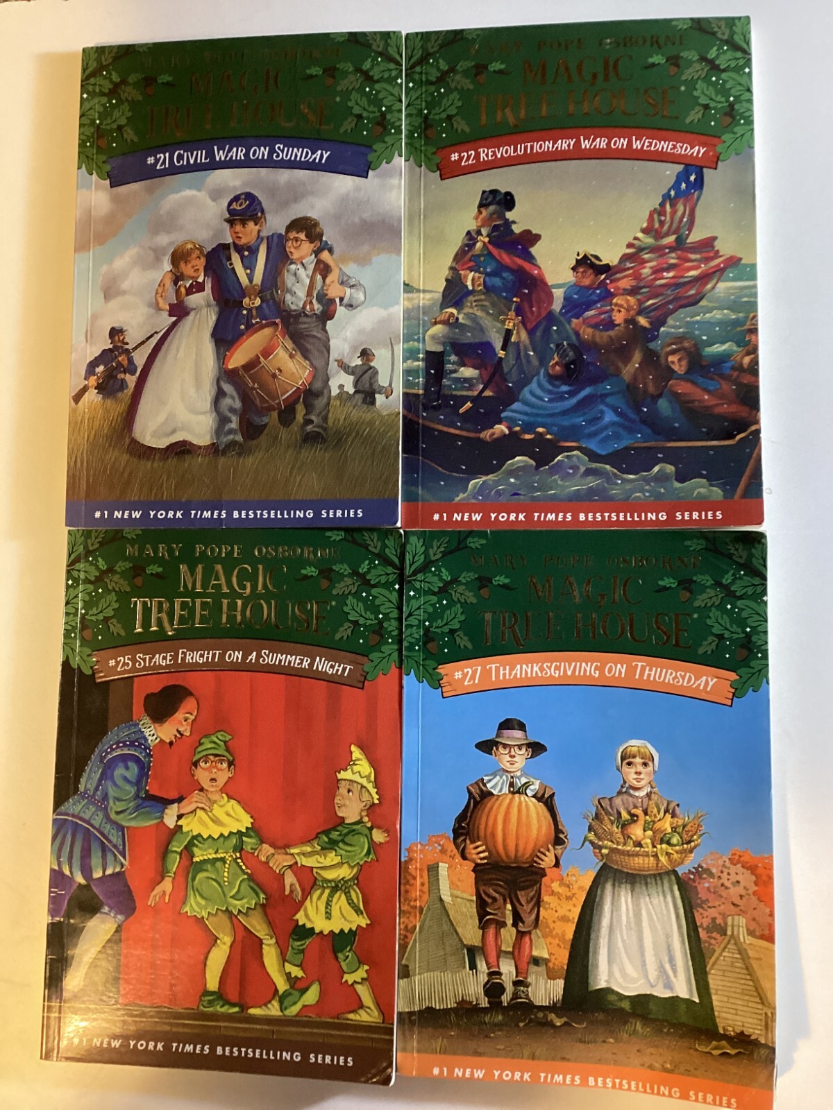 Lot of 4 Mary Pope Osborne Magic Tree House Books #21 #22 #25 #27 Free Shipping