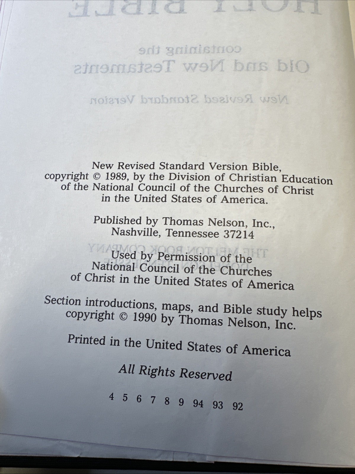 Holy Bible NRSV 1989 Nelson-vintage