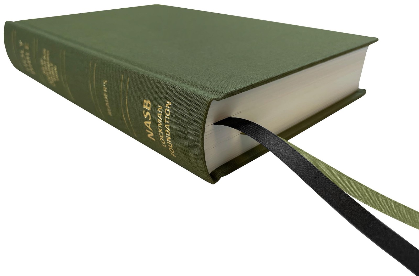 Reader’s Bible, Olive, 8.5 Point Font, 5.5 X 8.5″ Size – Line Matched, Smyth