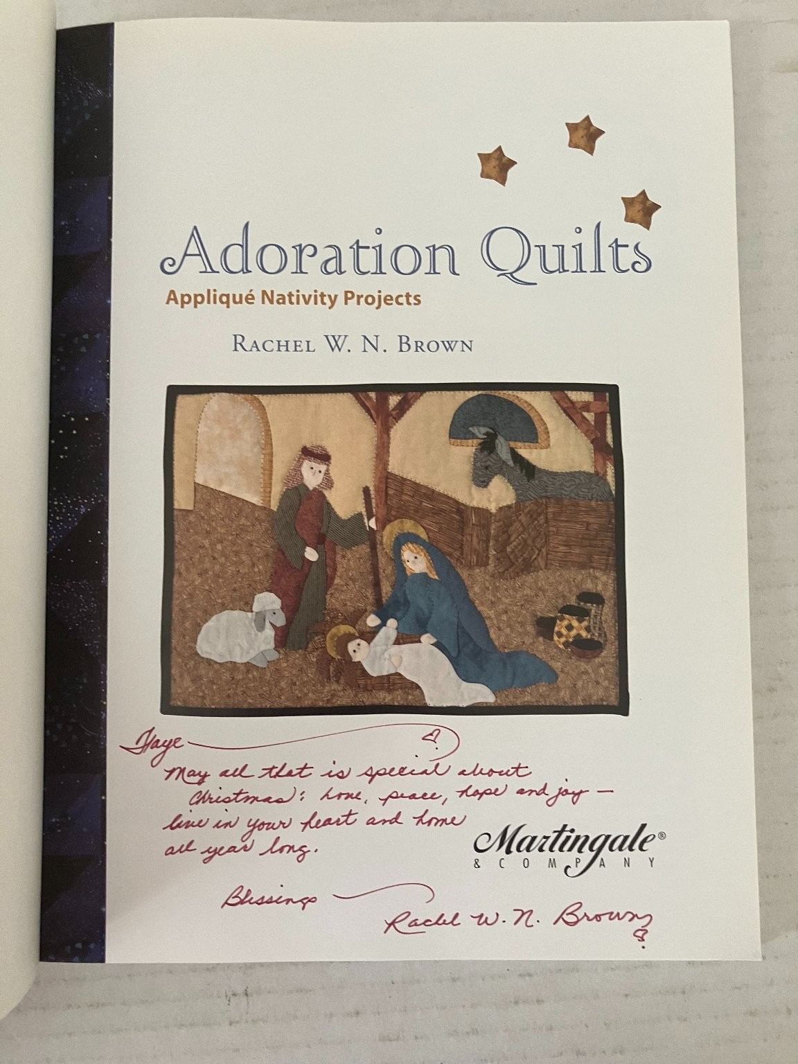 Adoration Quilts Rachel W. N. Brown 2006 Appliqué Nativity Projects Martingale