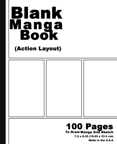 Blank Manga Book: White Cover,7.5 x 9.25, 100 Pages, Manga Action Pages,For …
