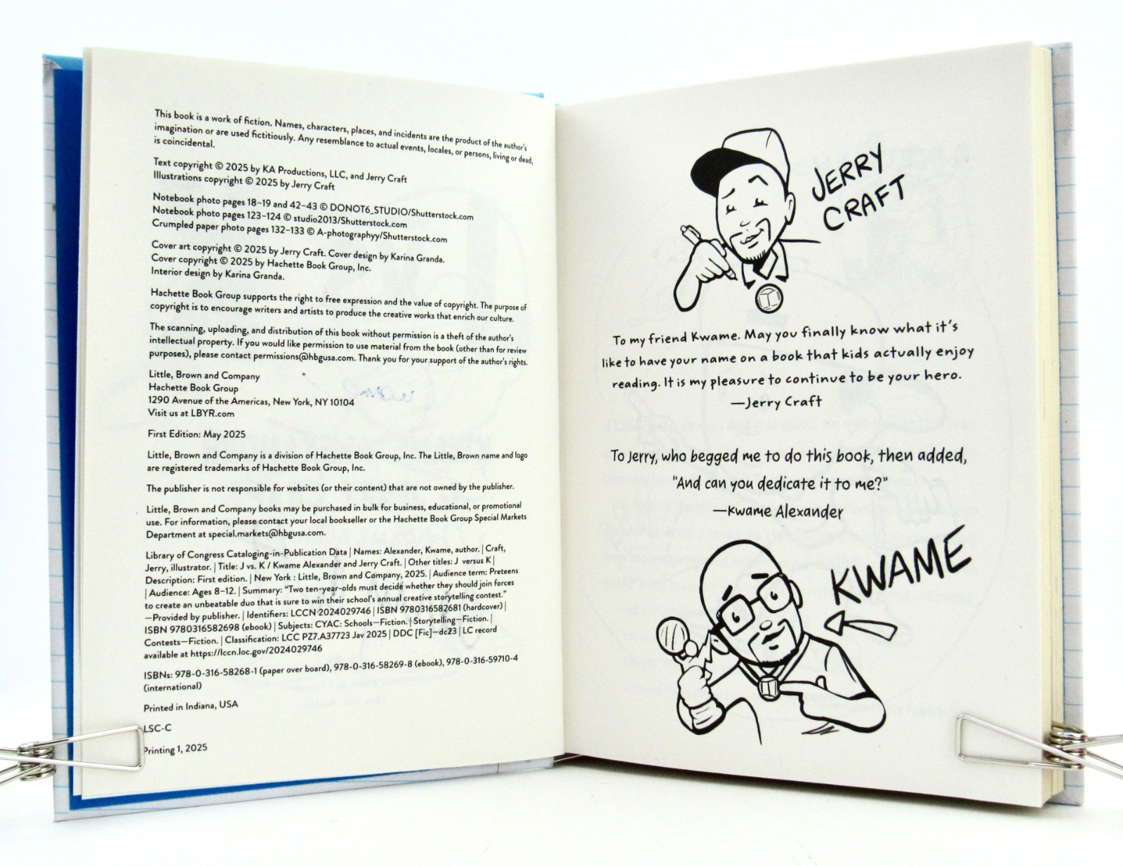 J VS. K by Kwame Alexander & Jerry Craft First Edition Signed 2x & Card HB NEW