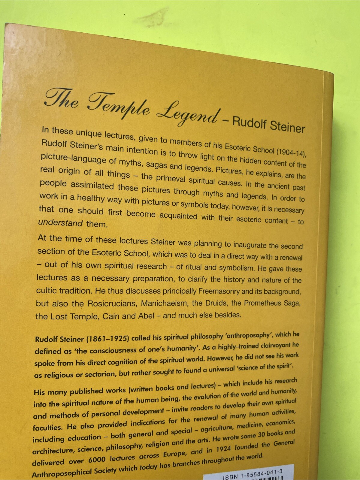 The Temple Legend : Freemasonry and Related Occult Movements ~ Steiner, Rudolf P