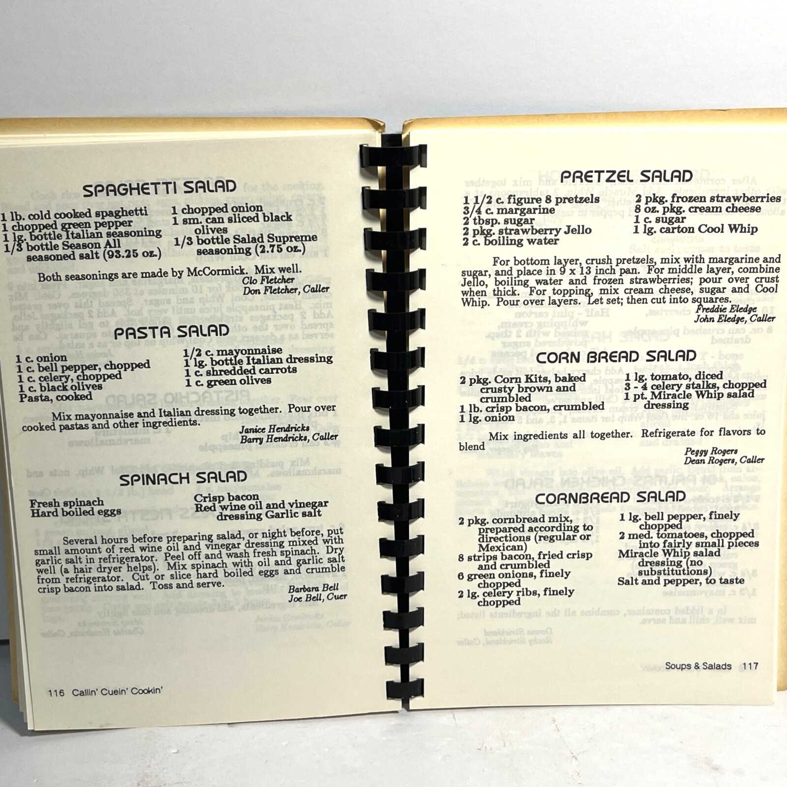 Callin Cuein Cookin North Texas Callers Association Cookbook Spiral Bound