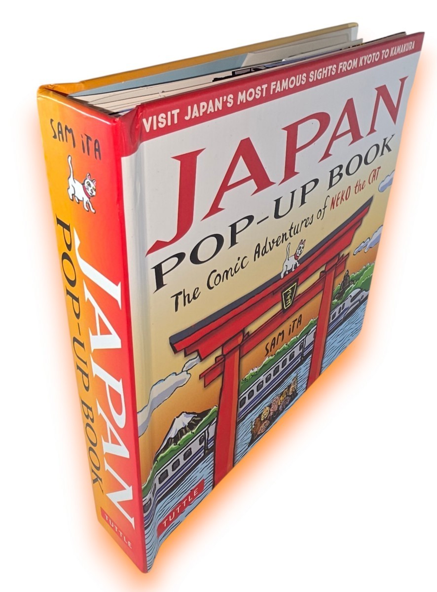 Japan Pop-Up Book Comic Adventures of Neko the Cat Sam Ita Kyoto to Kamakura