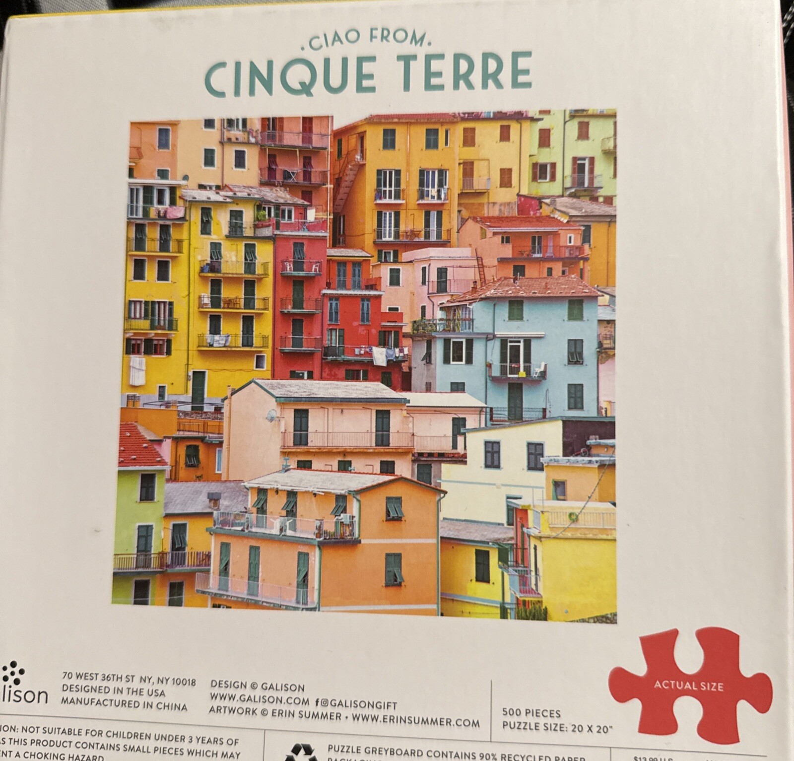 Ciao from Cinque Terre 500 Piece Puzzle by Galison (2021, Merchandise, Other)