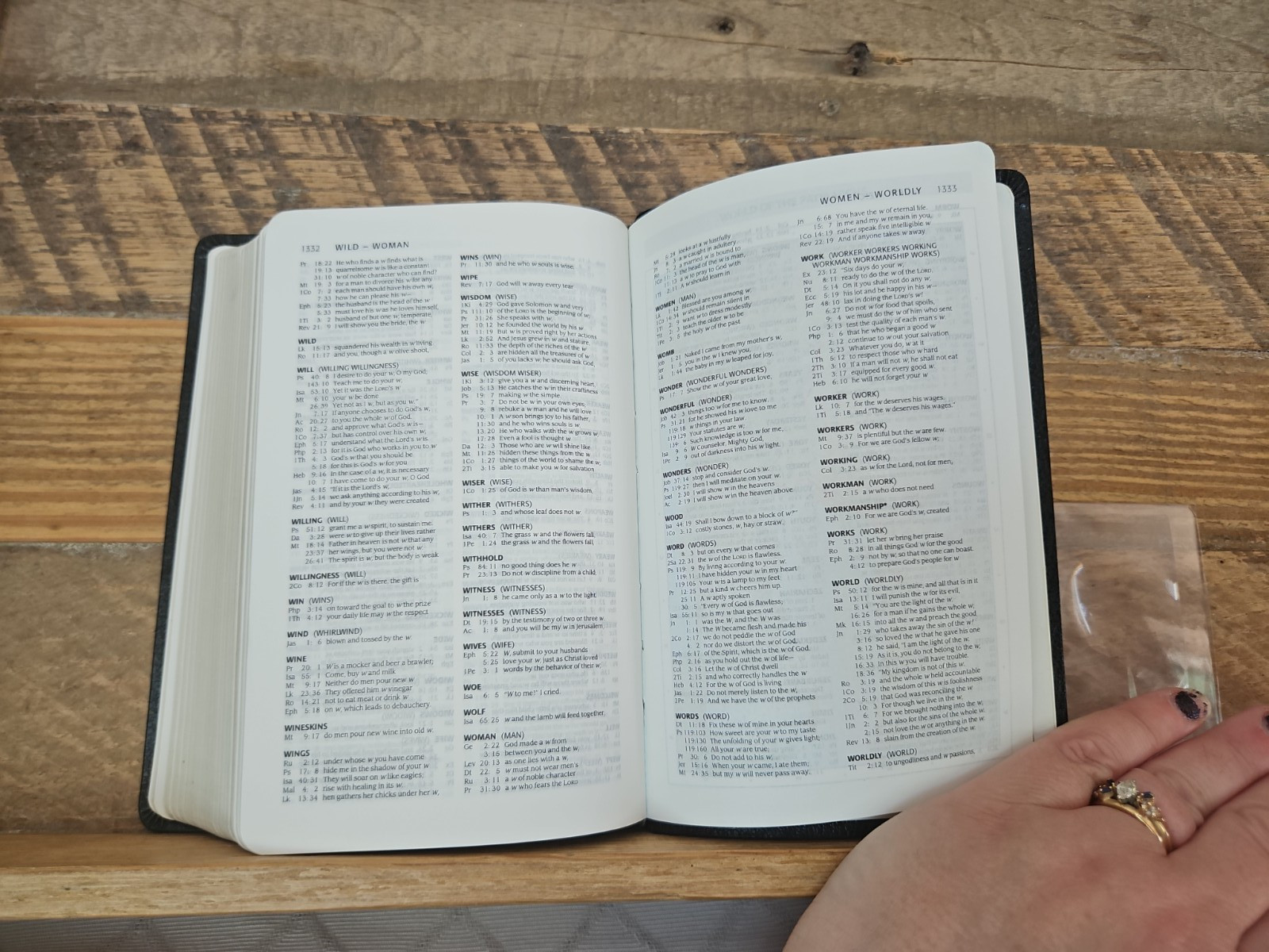 Classic 1984 NIV Compact Reference Bible in Black Bonded Leather Red Letter VG